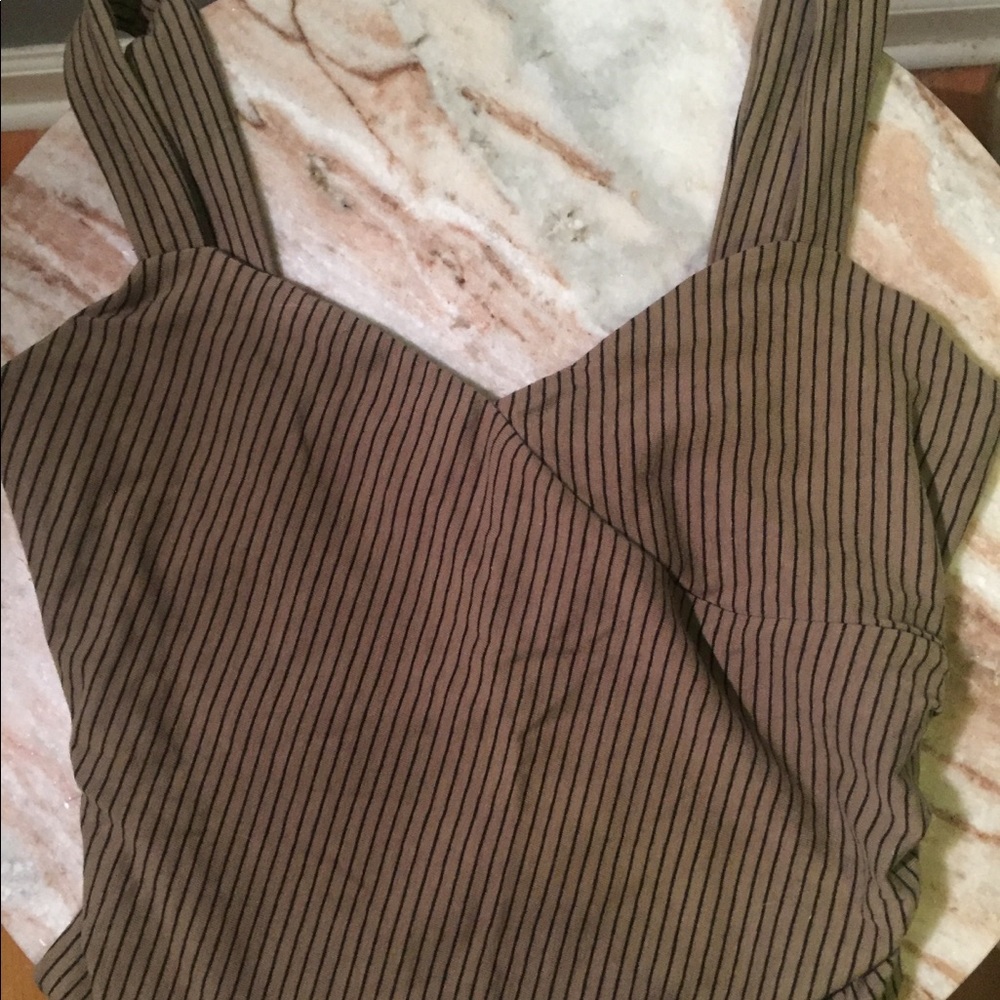 Express olive striped tank top  XS - New with tag